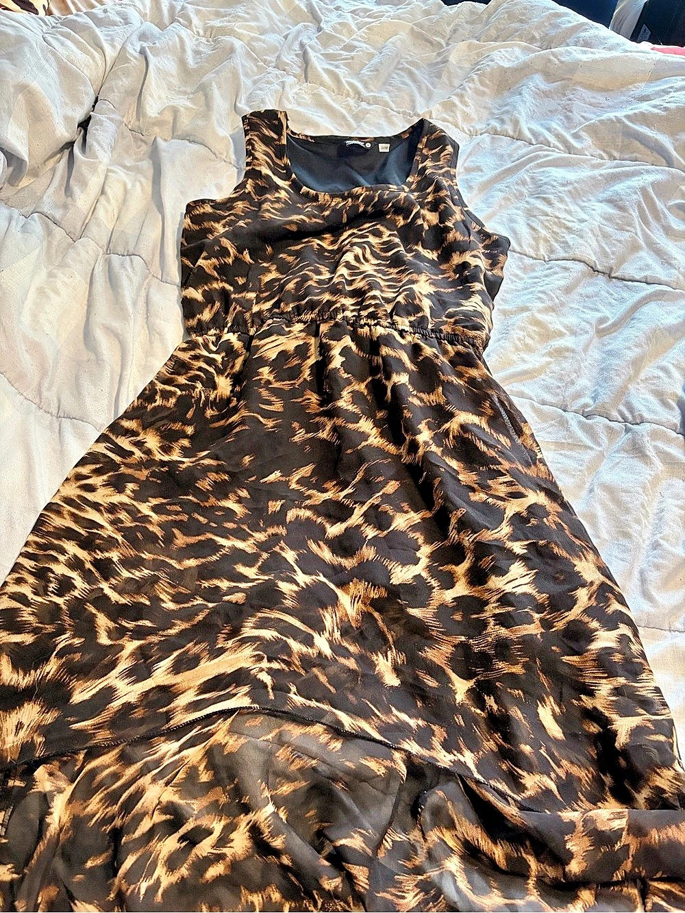 Intimately Free People Animal Print Mini Dress in Brown & Black Size Medium